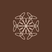 abstrait crème et marron floral mandala logo. adapté pour élégant et luxe ornemental symbole vecteur