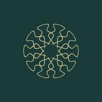 abstrait or et vert floral mandala logo. adapté pour élégant et luxe ornemental symbole vecteur