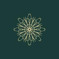 abstrait or et vert floral mandala logo. adapté pour élégant et luxe ornemental symbole vecteur