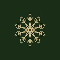 abstrait or et foncé vert floral mandala logo. adapté pour élégant et luxe ornemental symbole vecteur