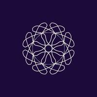 abstrait blanc et violet floral mandala logo. adapté pour élégant et luxe ornemental symbole vecteur