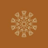abstrait crème et Chocolat marron floral mandala logo. adapté pour élégant et luxe ornemental symbole vecteur