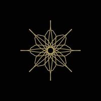 abstrait or et noir floral mandala logo. adapté pour élégant et luxe ornemental symbole vecteur