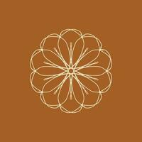 abstrait crème et Chocolat marron floral mandala logo. adapté pour élégant et luxe ornemental symbole vecteur