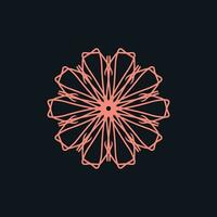 abstrait rose et noir floral mandala logo. adapté pour élégant et luxe ornemental symbole vecteur