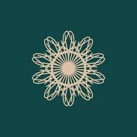 abstrait brillant marron et foncé vert floral mandala logo. adapté pour élégant et luxe ornemental symbole vecteur