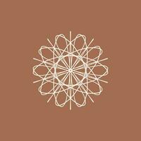 abstrait crème et moka marron floral mandala logo. adapté pour élégant et luxe ornemental symbole vecteur