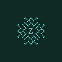 initiale lettre z floral ornemental frontière Cadre logo vecteur
