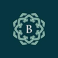 initiale lettre b ornemental frontière cercle Cadre logo vecteur