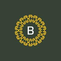 lettre b médaillon emblème initiale cercle badge logo vecteur