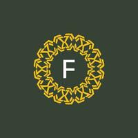 lettre F médaillon emblème initiale cercle badge logo vecteur