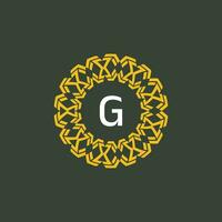 lettre g médaillon emblème initiale cercle badge logo vecteur