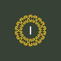 lettre je médaillon emblème initiale cercle badge logo vecteur