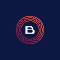 moderne technologie cercle emblème lettre b Cadre logo vecteur