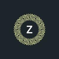 logo initiales lettre z. logo emblème cercle élégant et BIO. rond modèle ornement vecteur