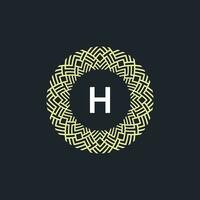 logo initiales lettre h. logo emblème cercle élégant et BIO. rond modèle ornement vecteur