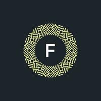 logo initiales lettre F. logo emblème cercle élégant et BIO. rond modèle ornement vecteur