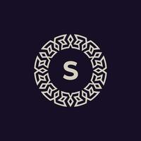 logo initiales lettre s. élégant et moderne cercle emblème. ornemental monogramme emblème vecteur