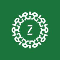 emblème logo initiales lettre z. Naturel et biologique cercle emblème logo. adapté pour écologiquement basé entreprises vecteur