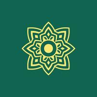 Jaune vert moderne et élégant initiale lettre o symétrique floral esthétique logo vecteur