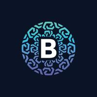 moderne et audacieux initiale lettre b alphabet La technologie lien cercle emblème logo vecteur