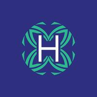 lettre h initiale floral élégant emblème monogramme logo vecteur