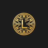 lettre l médaillon emblème initiale cercle badge logo vecteur