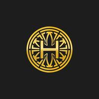 lettre h médaillon emblème initiale cercle badge logo vecteur