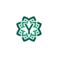 initiale lettre y floral ornemental frontière Cadre logo vecteur