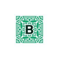 initiale lettre b ornemental carré modèle Cadre logo vecteur