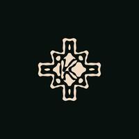 initiale lettre k logo. unique tribu ethnique ornement ancien emblème vecteur