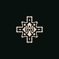 initiale lettre w logo. unique tribu ethnique ornement ancien emblème vecteur