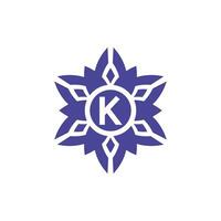 initiale lettre k floral alphabet Cadre emblème logo vecteur