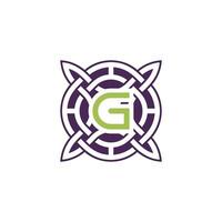 initiale lettre g intersection modèle Cadre celtique nœud logo vecteur