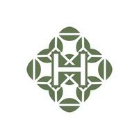 initiale lettre h biologique Naturel vert alphabet logo vecteur