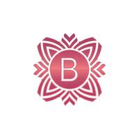 initiale lettre b ornemental fleur emblème logo vecteur