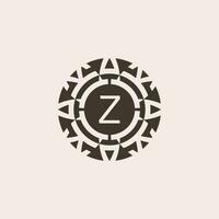 initiale lettre z ornemental médaille abstrait le soulagement logo vecteur