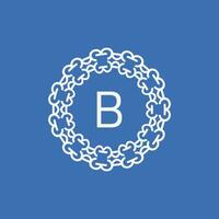initiale lettre b ornemental emblème Cadre cercle modèle logo vecteur