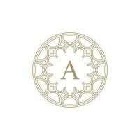 initiale lettre une ornemental emblème Cadre cercle modèle logo vecteur