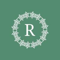 initiale lettre r ornemental futuriste cercle modèle Cadre emblème logo vecteur