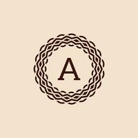 Facile et élégant initiale lettre une ornemental cercle Cadre logo vecteur