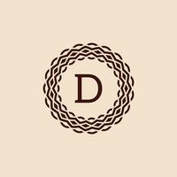 Facile et élégant initiale lettre ré ornemental cercle Cadre logo vecteur