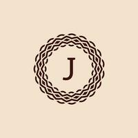 Facile et élégant initiale lettre j ornemental cercle Cadre logo vecteur