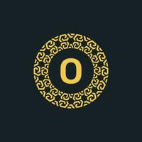 ornemental initiale lettre o cercle emblème Cadre logo vecteur