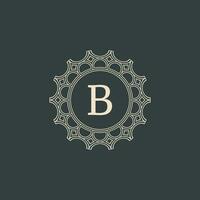 élégant lettre b ornemental floral cercle Cadre frontière logo vecteur