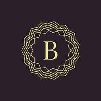initiale lettre b ornemental frontière alphabet cercle emblème badge logo vecteur