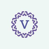 initiale lettre v ornemental moderne cercle Cadre emblème logo vecteur