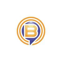 initiale lettre b discours bulle bavarder logo vecteur