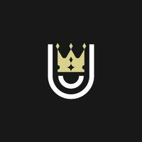 moderne élégant lettre u couronne Royal prime logo vecteur