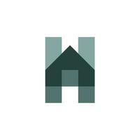moderne et plat lettre h maison bâtiment construction logo vecteur
